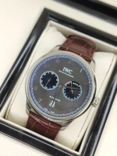 Relogio IWC NOVO Portugieser Aut. CINZA/PRATA Pulseira de Couro EM 10X SEM JURO