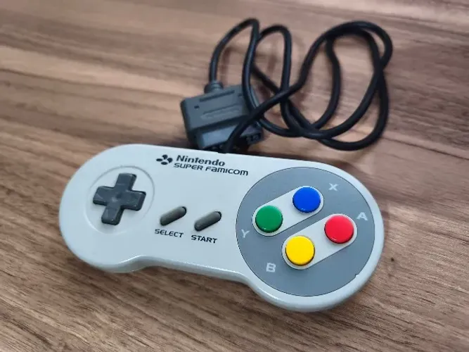 Controle original Super Famicom funcionando perfeitamente