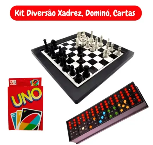 Kit Jogo Dama trilha dominó uno/entrega gratis