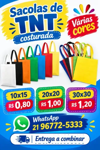 Sacolas de TNT costuradas
