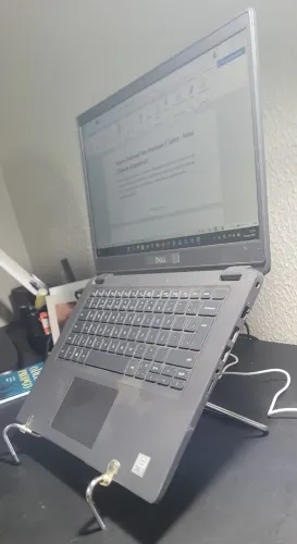 Suporte Dobrável Para Notebook E Tablet - Metal Cromado (Ergonômico)