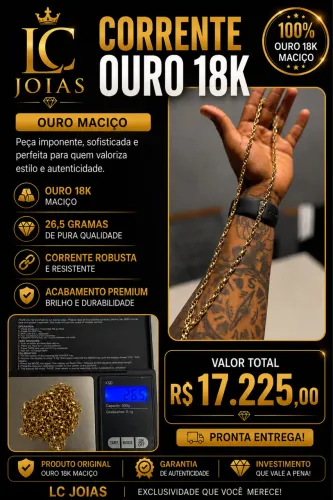 Corrente de ouro maciça