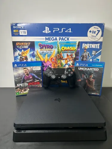 PS4 Slim 1TB (Versão 13.02) e Jogos