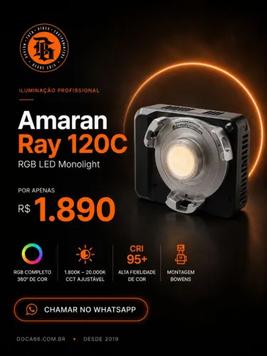 Amaran Ray 120C RGB LED Monolight - Iluminação Profissional RGB