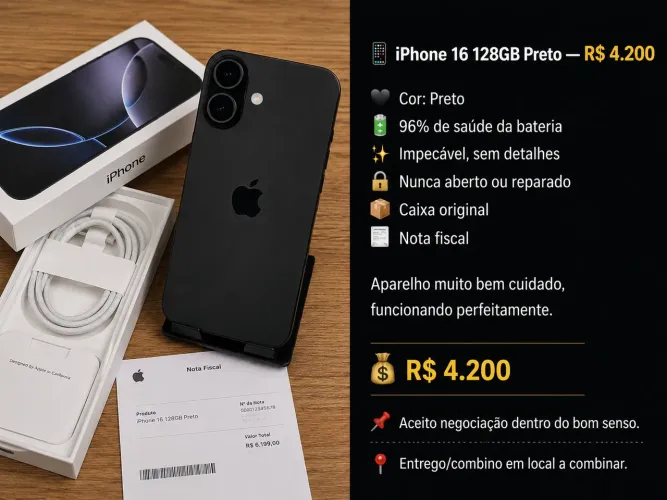Iphone 16 poucos meses de uso