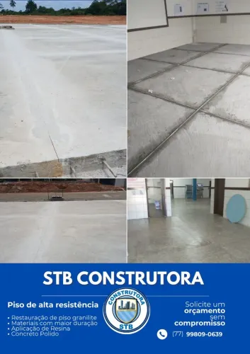 Piso de alta resistência  , concreto polido. 