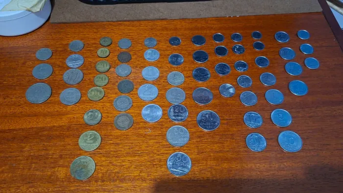 Moedas do Brasil 9 planos econômicos de 1901 a 1993, vários metais.
