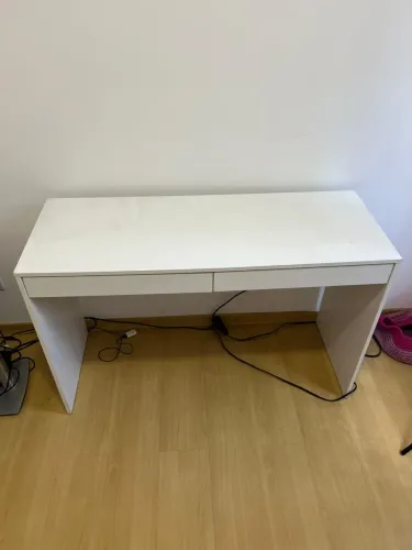 Escrivaninha Madri com 2 Gavetas - Branco - 120x80 cm