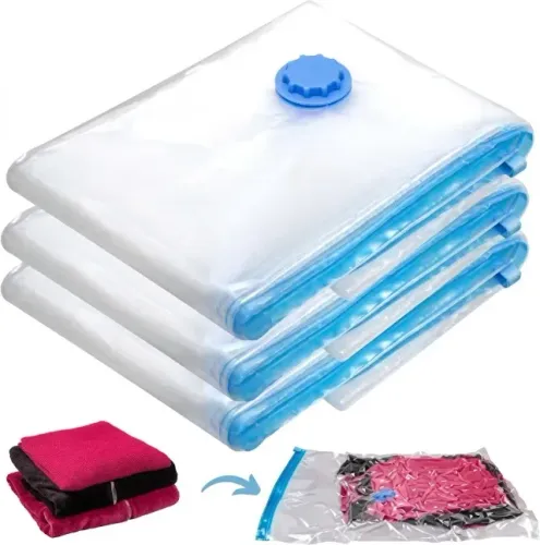 kit 3 saco à vácuo top 3 manual 1.1m inclui bomba reutilizável bp-15012