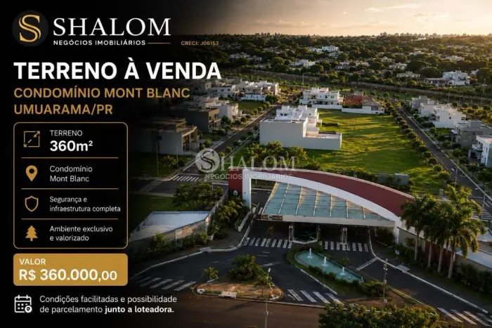 Terreno à venda em Umuarama, Zona VII, com 360 m², Condominio Mont Blanc
