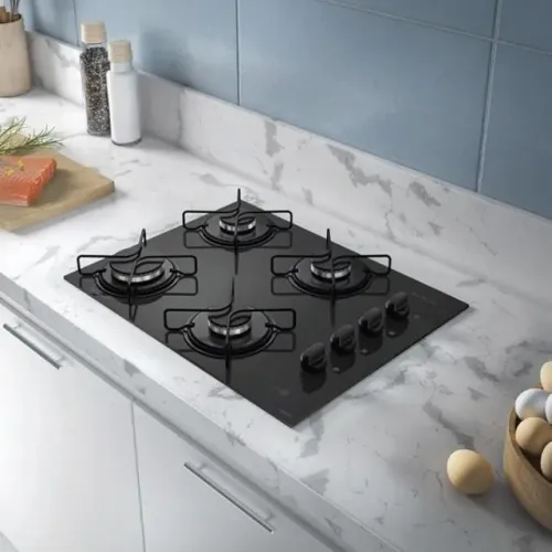 Fogão Cooktop 4 Bocas Mesa Vidro Atlas Agile Up Bivolt