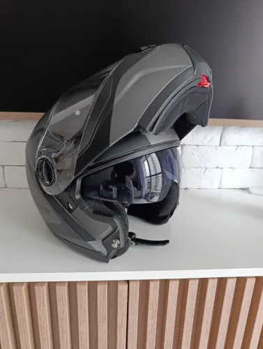Capacete Escamoteavel LS2 FF325 STROBE I com Viseira Solar Tam XXL (63-64) Cinza Chumbo