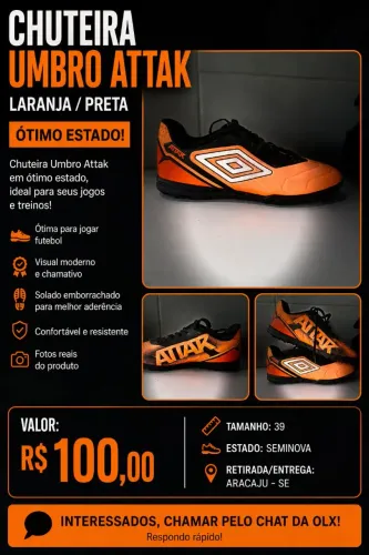 CHUTEIRA UMBRO ATTAK 39 SOCIETY