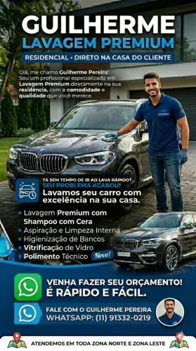 Lavador automotivo a domicílio na sua residência lavagem Premium 