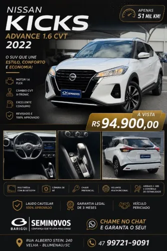 Nissan Kicks Advance 1.6 16V Flex AUT 2022