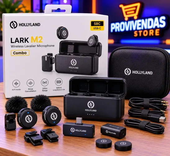 Microfone de Lapela Hollyland Lark M2 Combo USB-C Sem Fio Profissional  alta qualidade. 