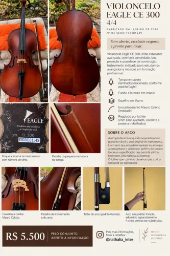 Violoncelo Eagle CE 300 4x4 (Interm./ Avançado)