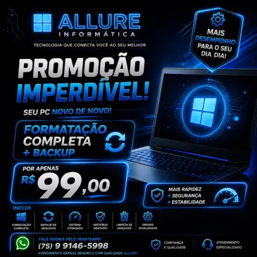 Serviços de informática em geral Formatação/Limpeza/Updgrades
