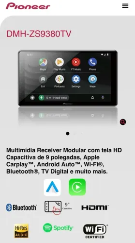 DVD PIONEER 9380tv