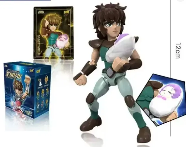 Action figure Saint Seiya CDZ Cavaleiros do Zodiaco Aiolos de Sagitário com Atena bebe