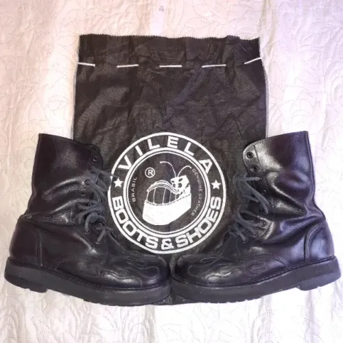 Coturno Preto com Fogo Preto Tamanho N° 41 Vilela Boots (Usado)