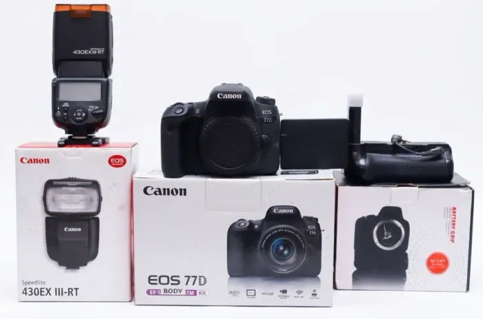77d Canon+Grip de bateria+ Flash Canon 430EX III-RT Kit