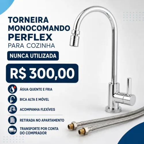 Misturador Monocomando Cozinha Mesa Perflex Cromado