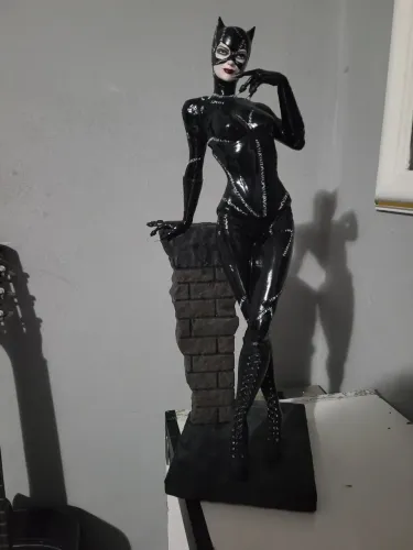 Action figure 1/4 mulher gato 45cm catwoman batman filme estatua 3D
