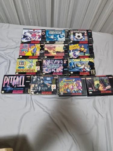 Lote de cartuchos cib originais super nintendo