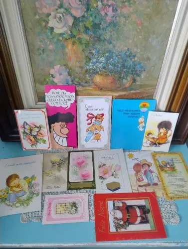 Lote cartões antigos de natal