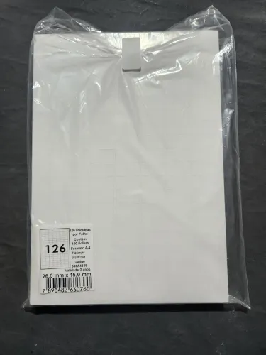 1000 folhas de Etiqueta 26mm X 15mm 126 por folha 300A4349