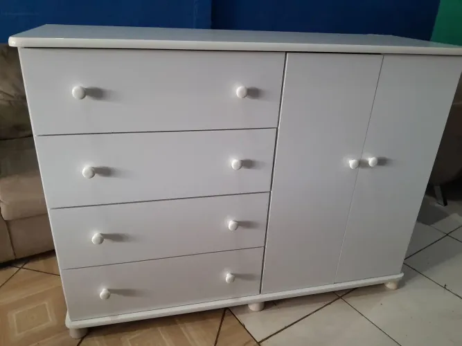 Cômoda sapateira branca madeira MDF