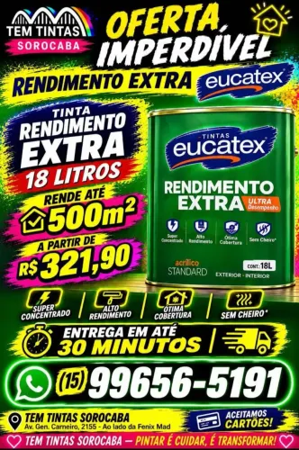 Tinta Eucatex Rendimento Extra de 18 Litros