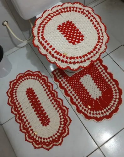 Kit de banheiro de crochê