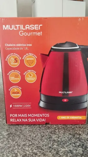 Chaleira elétrica inox Multilaser Gourmet 