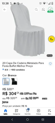 Forros de cadeiras metalacê branco