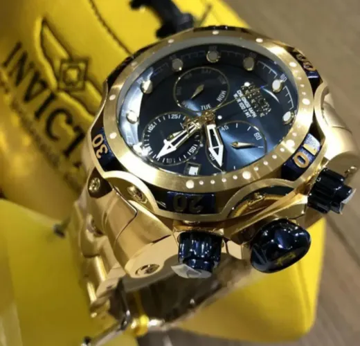 Relógio invicta Venom Banhado a Ouro