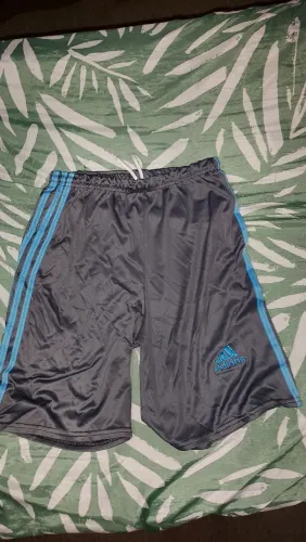 Shorts Cinza e Azul Infantil Adidas