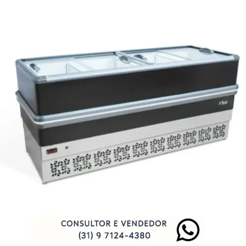 Ilha de Congelados 2M Vidro Reto Polar