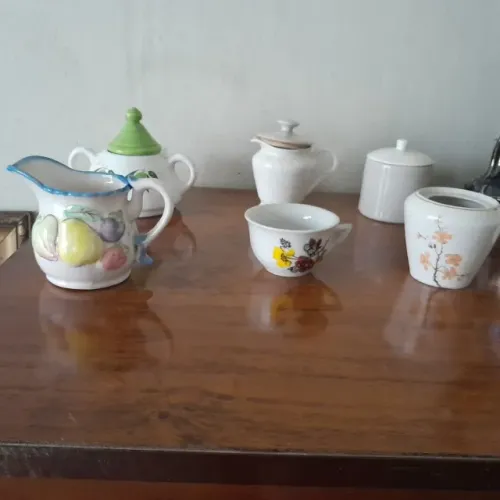 Lote 6 Peças Louça Vintage - Jarra Frutas, Açucareiros E Xícara - oportunidade
