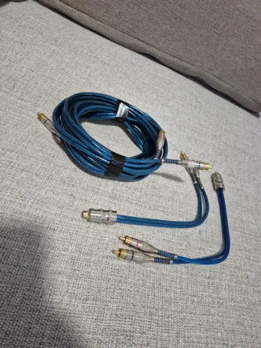 Kit 1 Cabo Rca 5 M + 2 Y Dupla Blindagem Cobre Techone Blind
