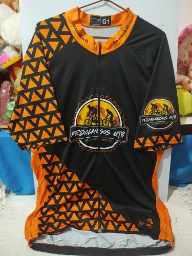Camisa LAranja de Ciclismo TAmanho G1 
