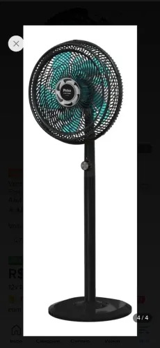 Ventilador Pvt466 Tecnologia Maxx Force 174w Preto Philco 40 Cm 60 Preto Azul Plástico 10
