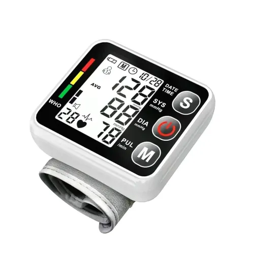 Aparelho de pressão arterial de pulso com áudio - Novo