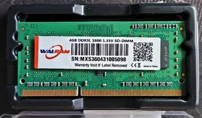 Memória Laptop DDR3L 4GB Nova Walram 1600MHz 1,35v