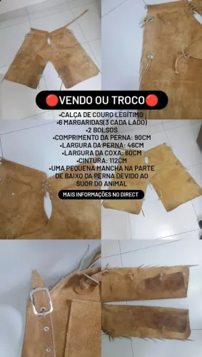 Calça de couro boiadeira