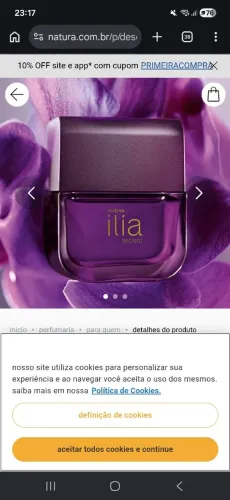 Perfumes ilia secrero e amor no ar dream