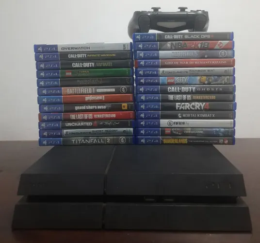 Playstation 4 fat 500gb completo + jogo brinde