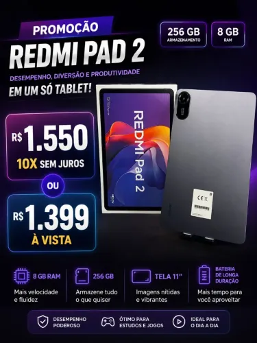 Tablet Redmi Pad 2 Tela 11"