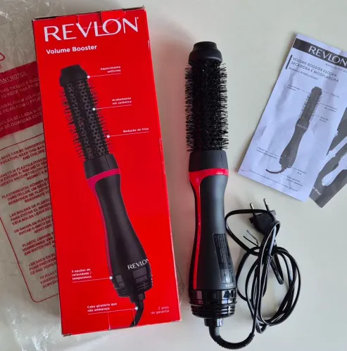 Escova cabelos modeladora, alisadora, anti frizz, Revlon Volume Booster 127V, 1000 W